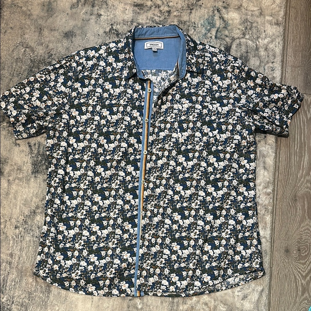 Blue Floral Men's Shirt
